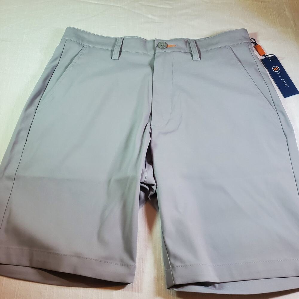 Stitch Golf Mens Shorts Size 30 Forged Grey Flat Front Performance NWT